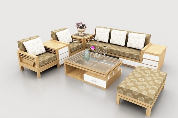 Bàn ghế gỗ phòng khách giá 5 triệu