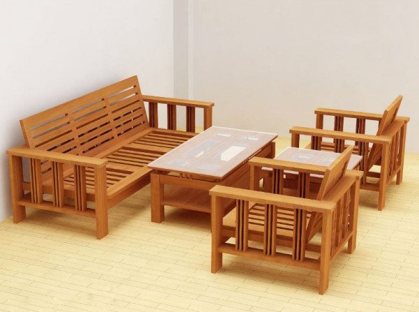 Bàn ghế gỗ phòng khách giá 5 triệu