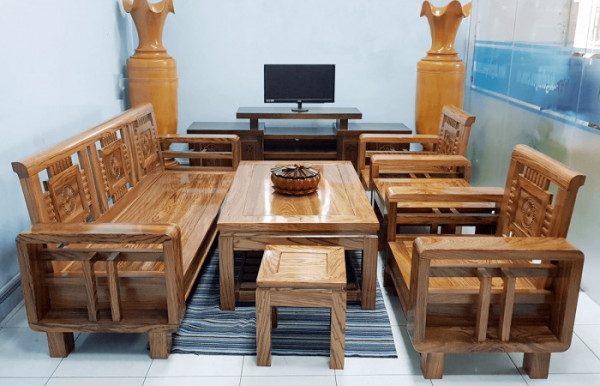 Bàn ghế gỗ phòng khách giá rẻ
