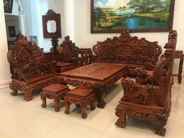 Bàn ghế gỗ phòng khách giá rẻ