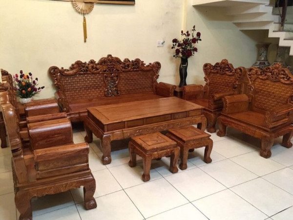 Mẫu bàn ghế gỗ phòng khách đơn giản