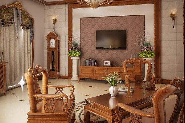 mẫu bàn ghế gỗ phòng khách hiện đại