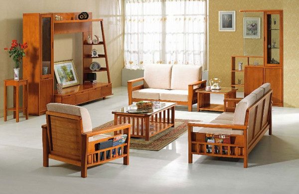 Mẫu bàn ghế gỗ phòng khách đơn giản