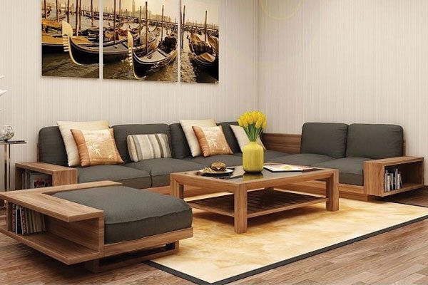 Mẫu bàn ghế gỗ phòng khách đơn giản