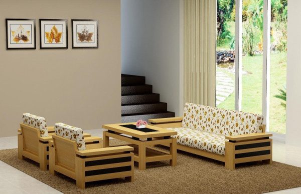 Mẫu bàn ghế gỗ phòng khách đơn giản