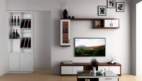 Các mẫu kệ tivi đẹp bằng gỗ