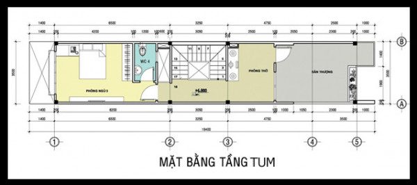 bản vẽ kết cấu nhà phố 2 tầng