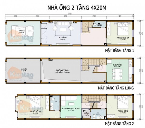bản vẽ kết cấu nhà phố 2 tầng