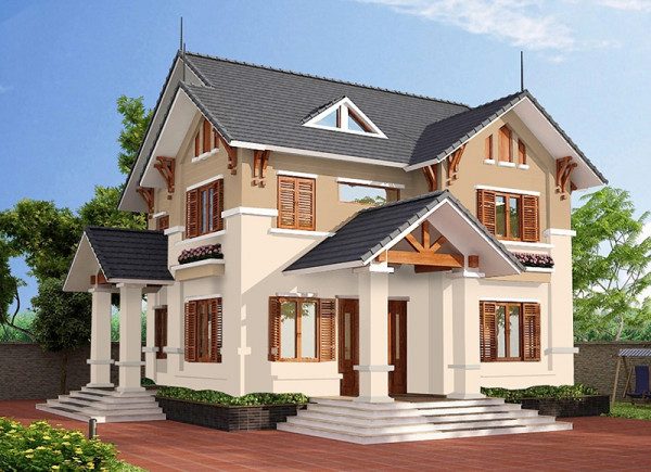 mặt tiền nhà 2 tầng