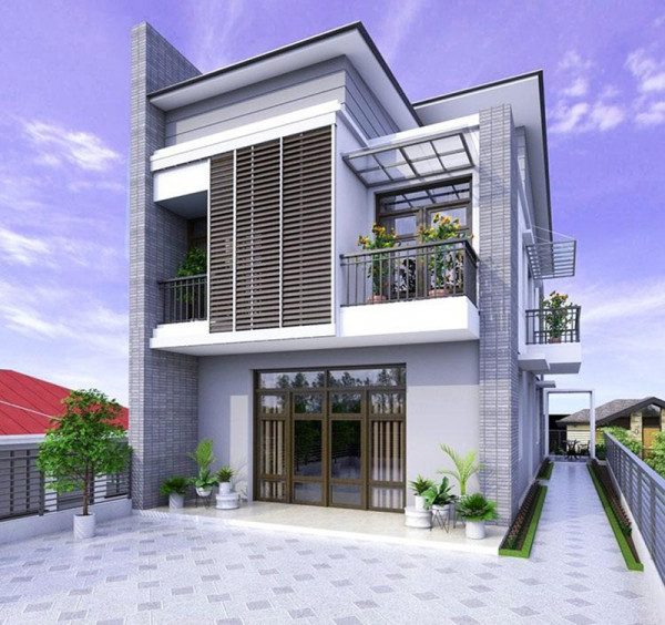 mặt tiền nhà 2 tầng