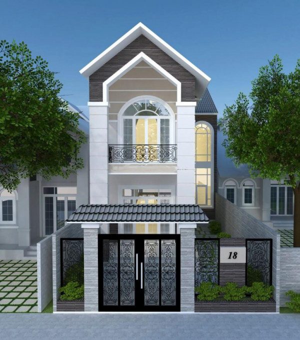 mẫu nhà ống 2 tầng đơn giản
