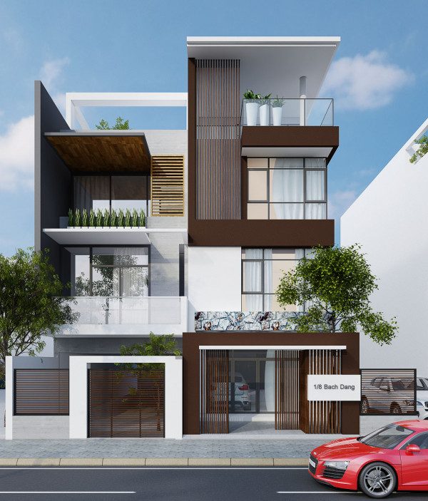 mẫu nhà phố 2 tầng