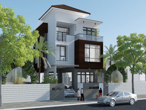 mẫu nhà phố 2 tầng