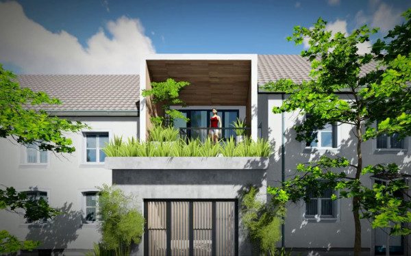 mẫu nhà phố 2 tầng