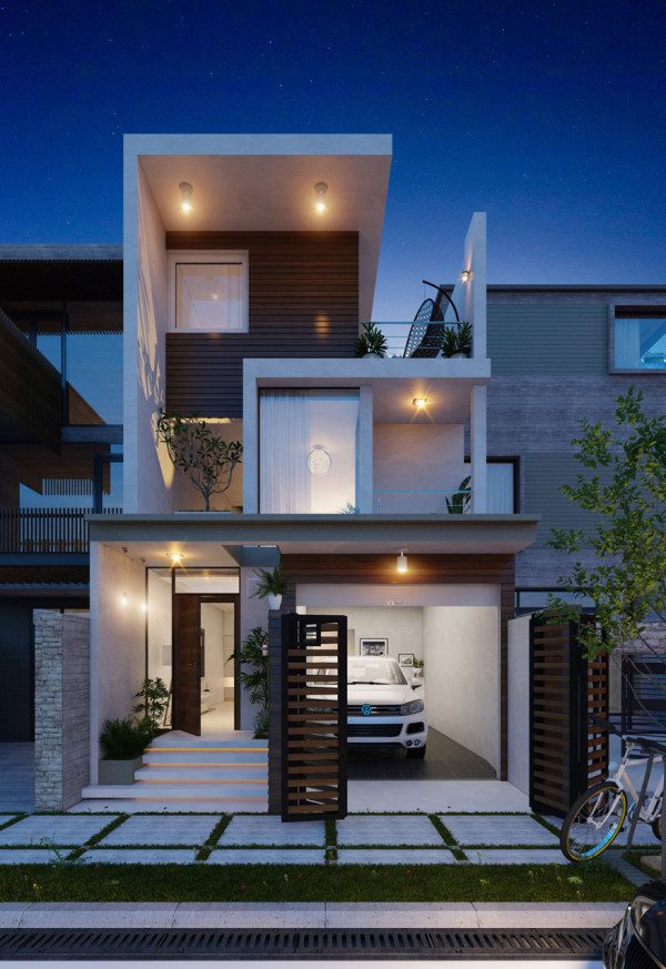 mẫu nhà phố 2 tầng