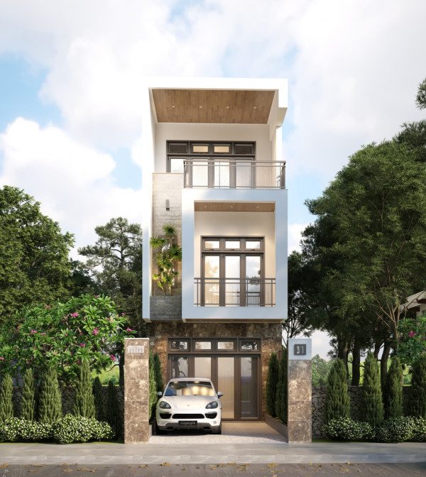 thiết kế nhà ống 2 tầng