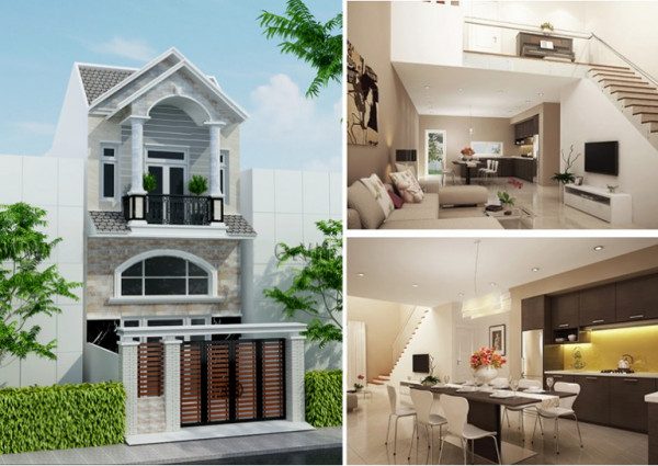 thiết kế nhà ống 2 tầng