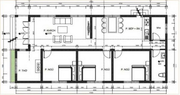 bản vẽ cad nhà cấp 4 mái thái