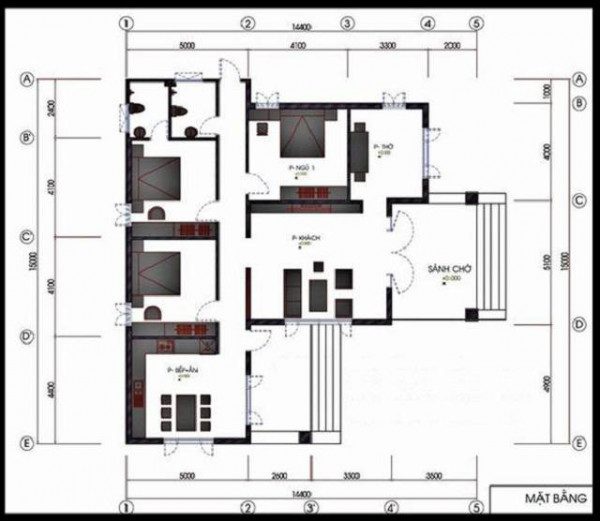 bản vẽ cad nhà cấp 4 mái thái