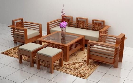 bộ bàn ghế sofa gỗ giá rẻ