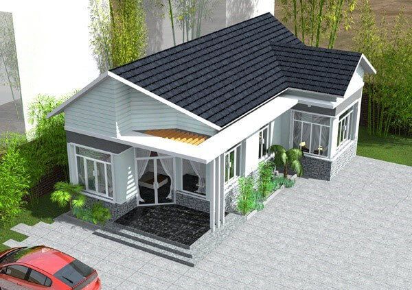 mẫu nhà cấp 4 chữ l