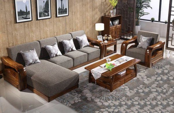 sofa gỗ chữ L