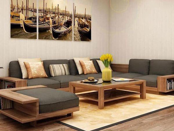 sofa gỗ chữ L