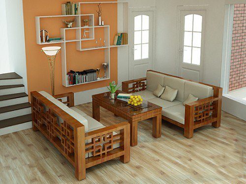 sofa gỗ chữ L