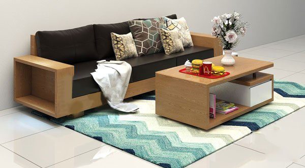 sofa gỗ chữ L
