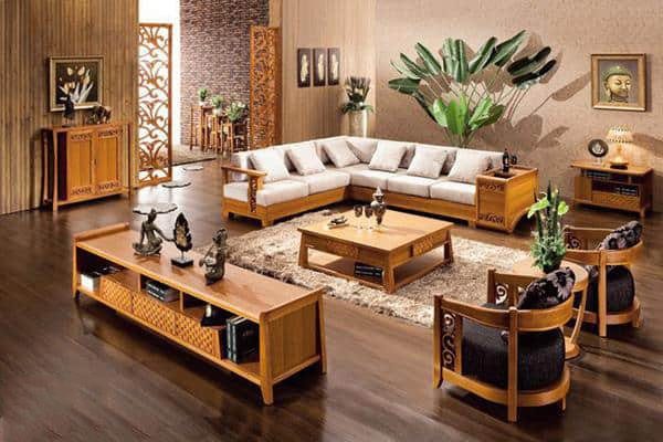 sofa gỗ chữ L