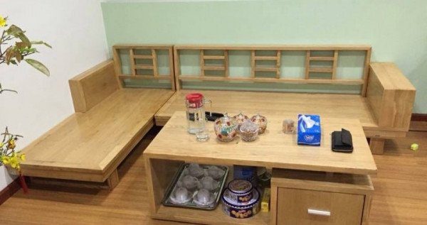 sofa gỗ chữ L