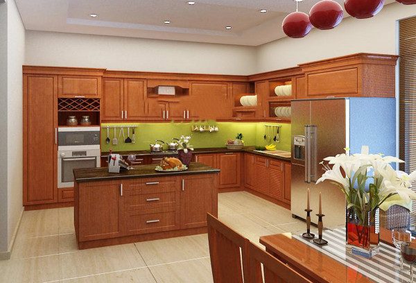 Tủ bếp gỗ xoan đào
