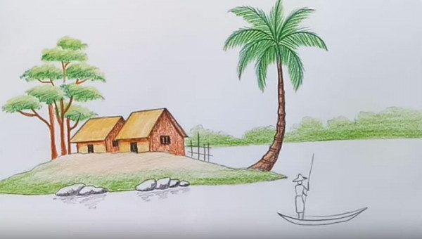 Vẽ tranh phong cảnh quê hương