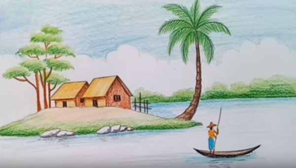 Vẽ tranh phong cảnh quê hương