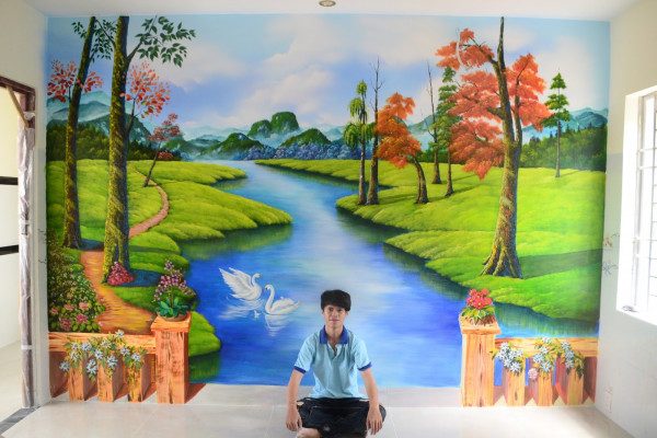 Vẽ tranh tường 3D