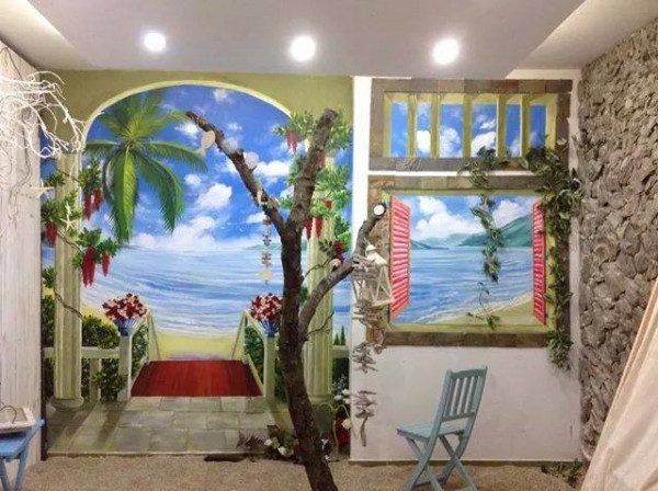 Vẽ tranh tường 3D
