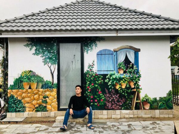 Vẽ trang trí tường ngoài trời đẹp theo yêu cầu