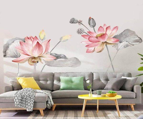Vẽ tranh lên tường phòng khách đẹp giá rẻ