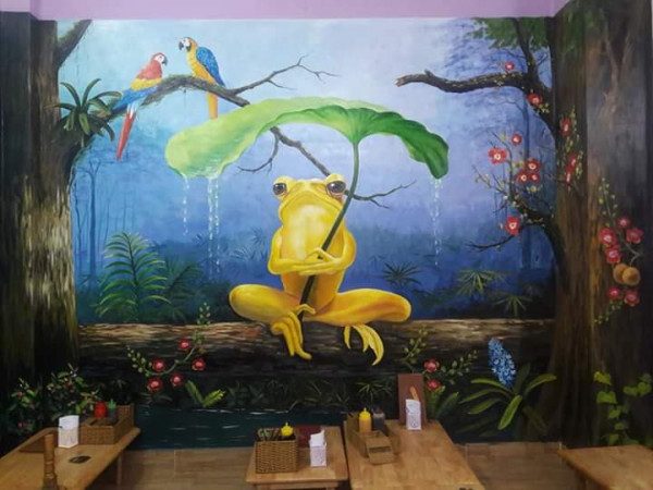 Vẽ tranh tường quán cafe