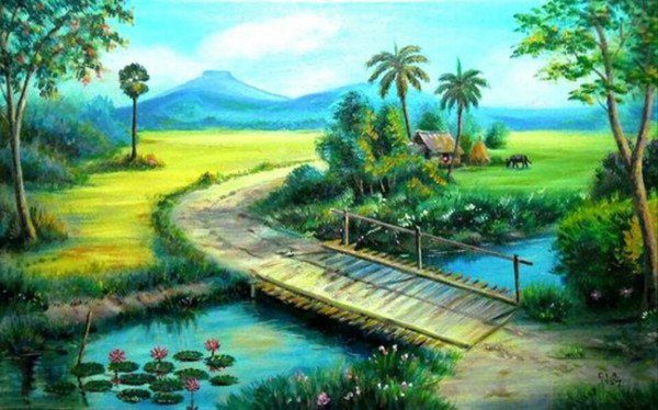 Cách vẽ tranh phong cảnh đơn giản nhất