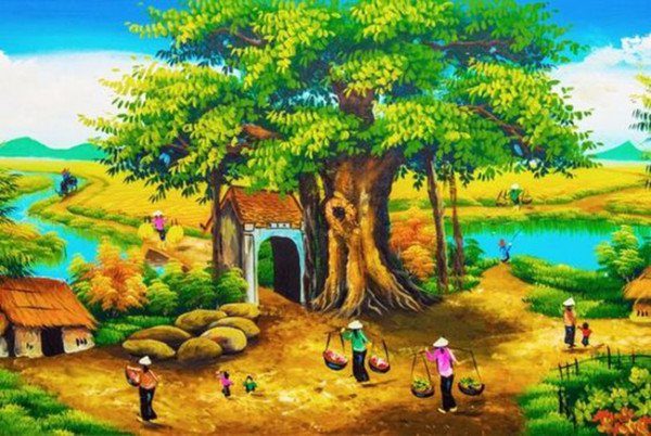 Cổng làng và cây đa