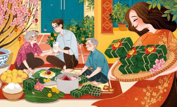 Tranh phong cảnh ngày Tết
