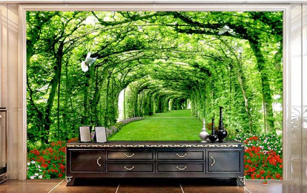 Tranh dán tường phong cảnh trong phòng khách
