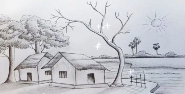 Vẽ tranh phong cảnh bằng bút chì