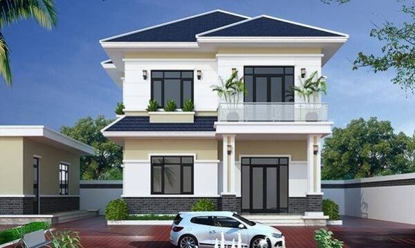 Mẫu thiết kế nhà vườn 2 tầng ở nông thôn đẹp mắt 