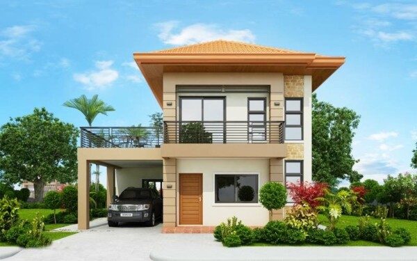 Thiết kế nhà vườn 2 tầng mái thái hiện đại