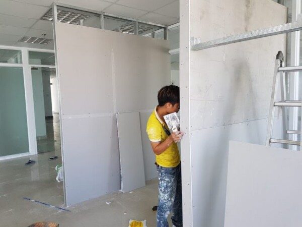 Quy trình thi công tấm xi măng Cemboard làm vách ngăn