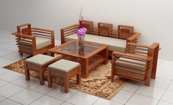 Bàn ghế gỗ phòng khách dưới 10 triệu