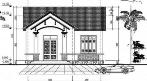 bản vẽ cad nhà cấp 4 mái thái