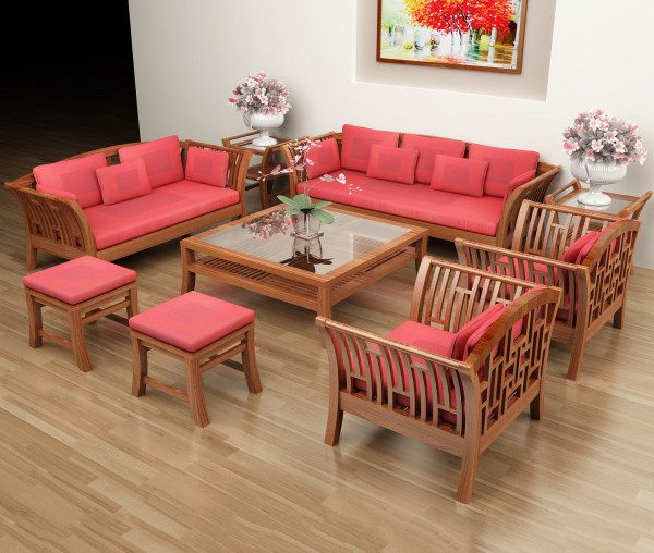 Mẫu bàn ghế gỗ phòng khách đơn giản